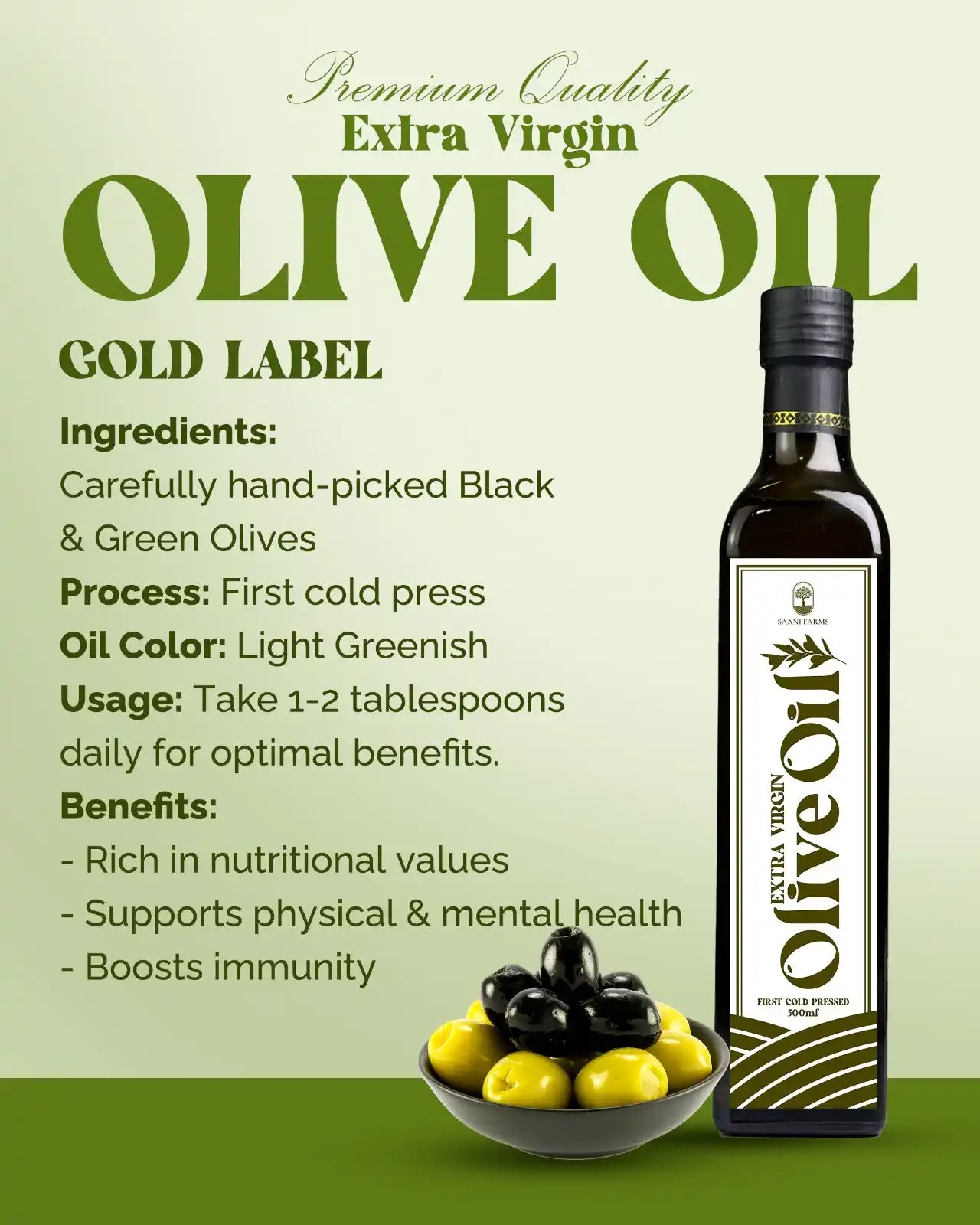 Extra Virgin Olive Oil Gold Label product bottle front label
